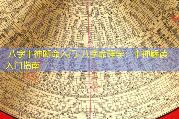  八字十神断命入门-八字命理学：十神解读入门指南