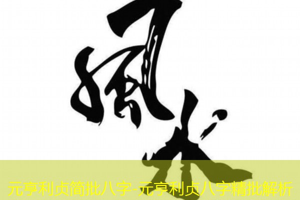  元亨利贞简批八字-元亨利贞八字精批解析