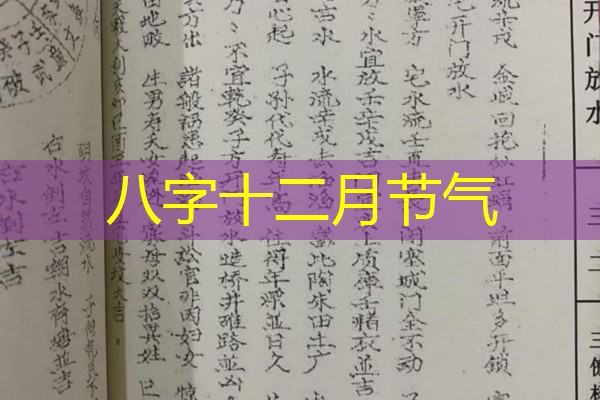  八字十二月节气