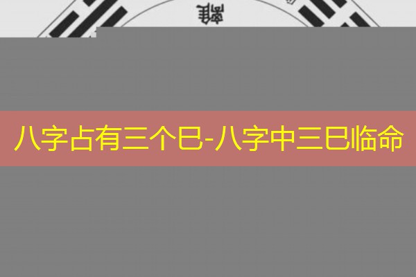  八字占有三个巳-八字中三巳临命